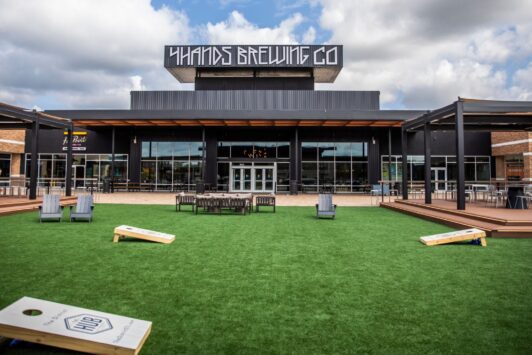 4 Hands Brewing Co. in Chesterfield offers a great outdoor space with an enormous TV, lawn games and more.