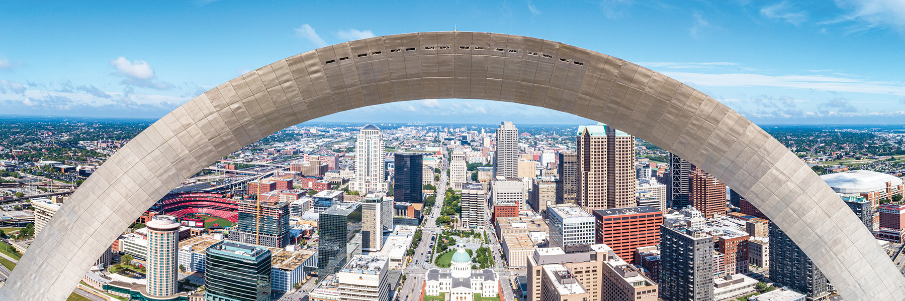 The Gateway Arch and downtown St. Louis Skyline.
