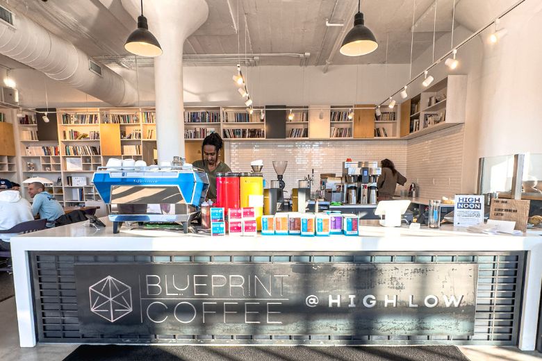 High Low is a literary café that revolves around a 600-square-foot gallery space.