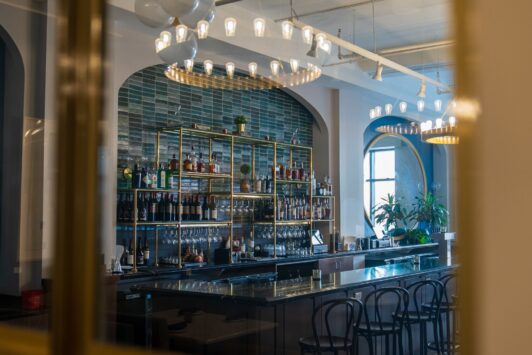 Commonwealth, the restaurant at Angad Arts Hotel, has a beautiful bar.