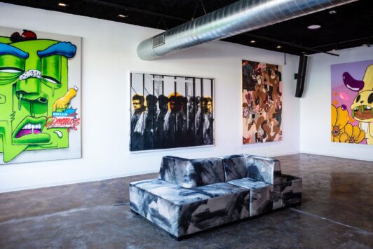 Sophie’s Artist Lounge boasts contemporary art and craft cocktails.