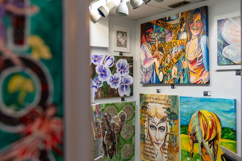 Soulard Art Gallery features colorful paintings from resident artists.