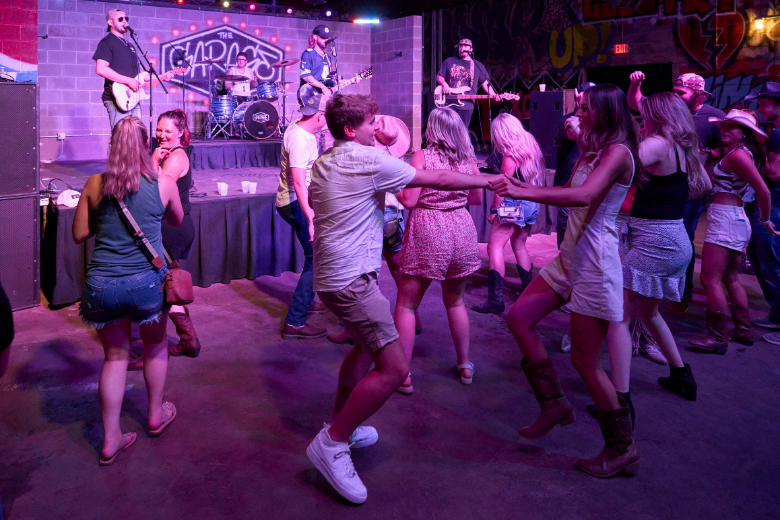 A crowd fills the dance floor at The Garage.