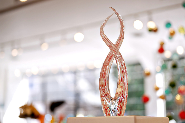 At Third Degree Glass Factory, all the glass art is handmade locally.